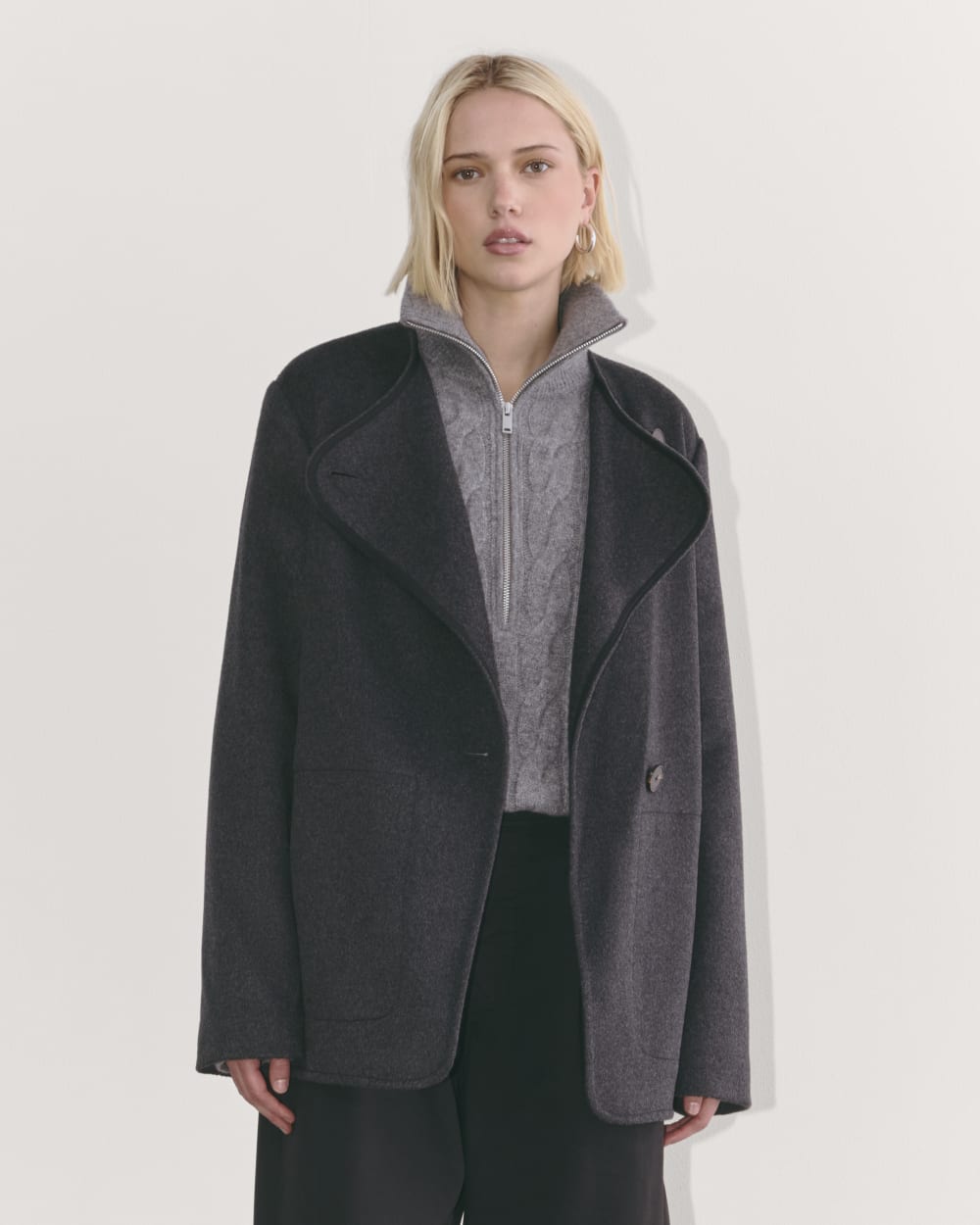 The October Coat | Dark Charcoal Melange