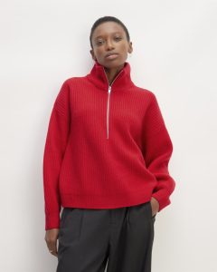 The Half-Zip Sweater in Luxe Merino | Classic Red