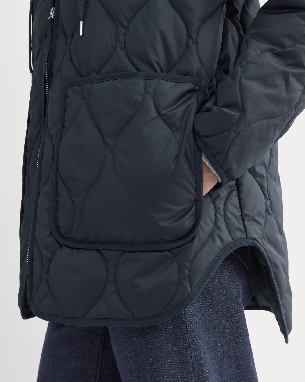 ReNew Quilted Hooded Liner | Navy - Image 5