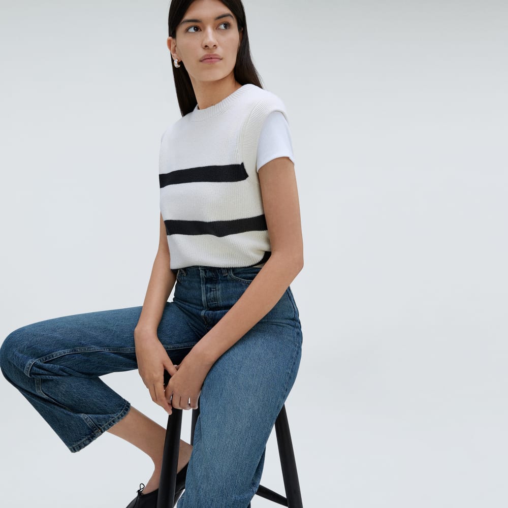 The Cotton Summer Sweater Tank | Canvas / Black - Image 5