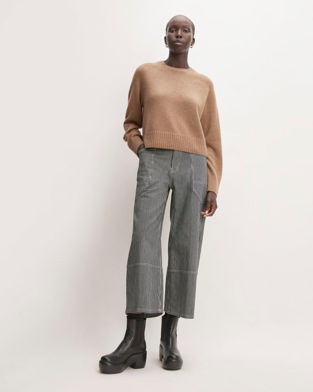 The Boxy Crew in Cashmere | Heathered Woodsmoke - Image 3