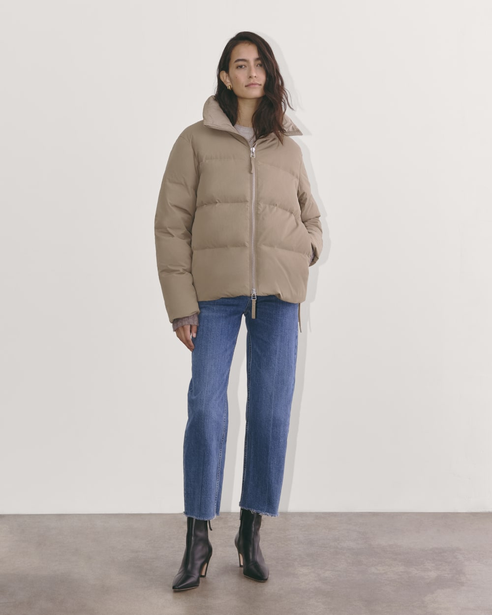 The Puffer Bomber | Taupe Grey - Image 5