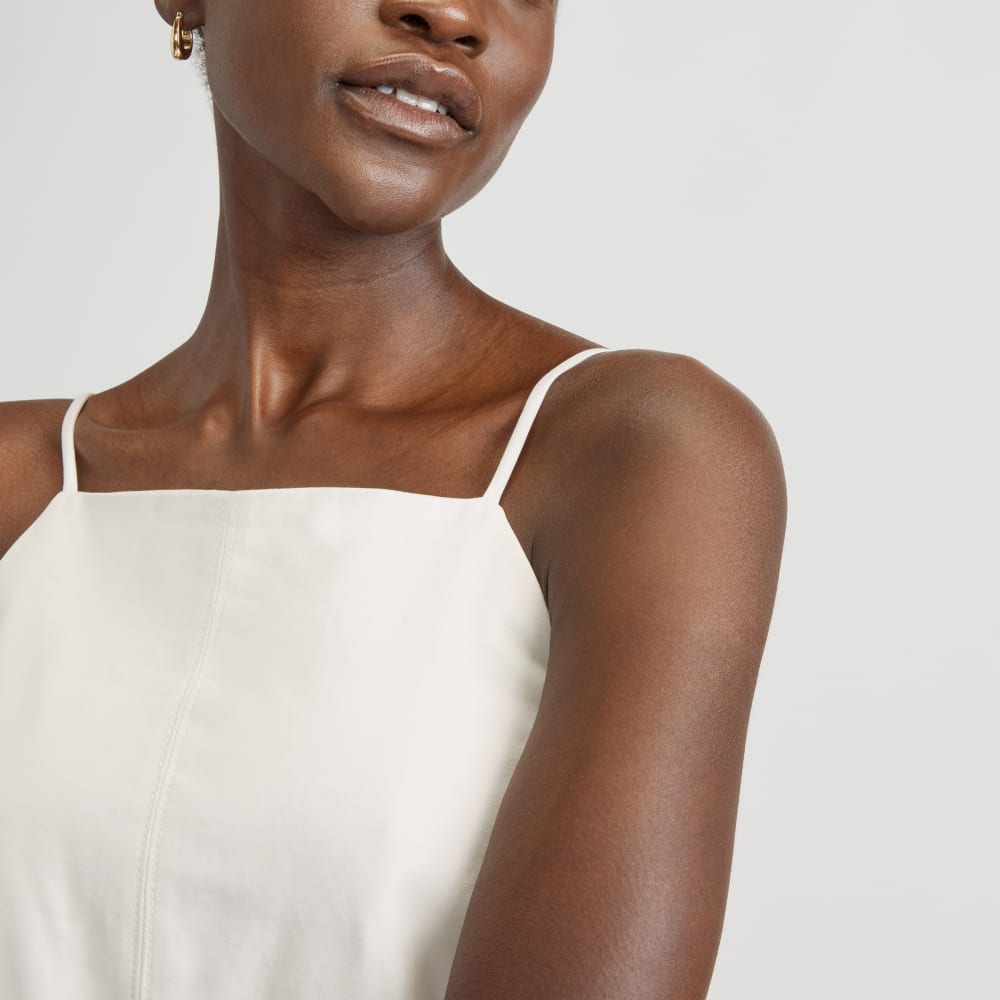 The Structured Cotton Bell Dress | Bone - Image 4