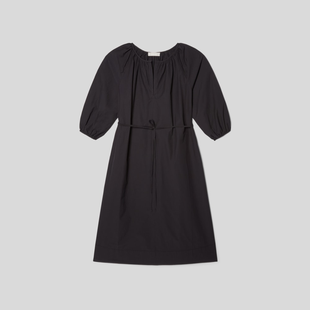 The Raglan Sleeve Poplin Dress | Black - Image 2