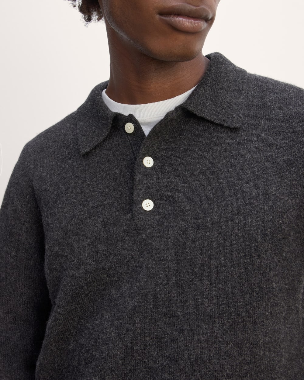The Classic Polo in Luxe Merino | Charcoal - Image 4