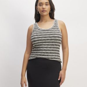 The Cozy Rib Tank | Bone / Black