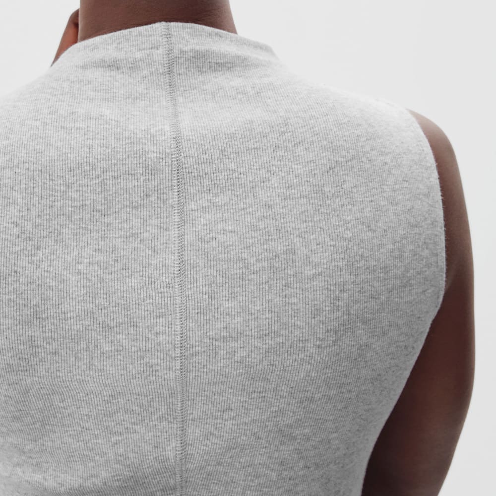 The Pima Micro-Rib Funnel-Neck Tank | Heathered Grey - Image 6