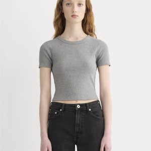 The '90s Rib Tee | Mid Heather Grey