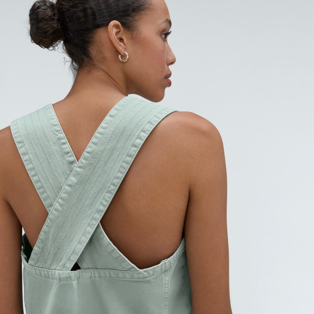 The Cross-Back Apron Mini Dress | Sea Glass - Image 4