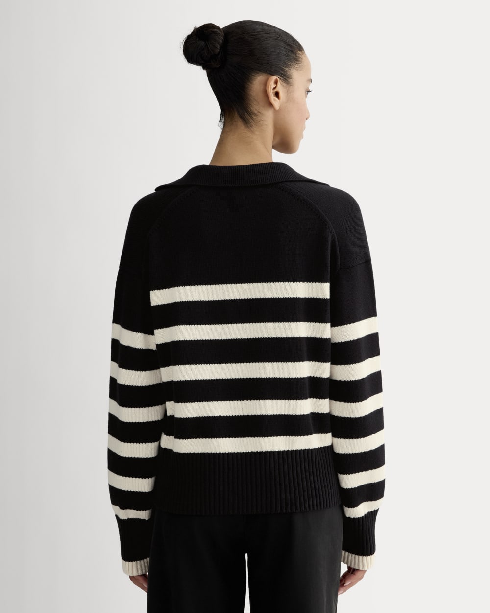 The Boxy Polo in Everyday Cotton | Black / Canvas - Image 5