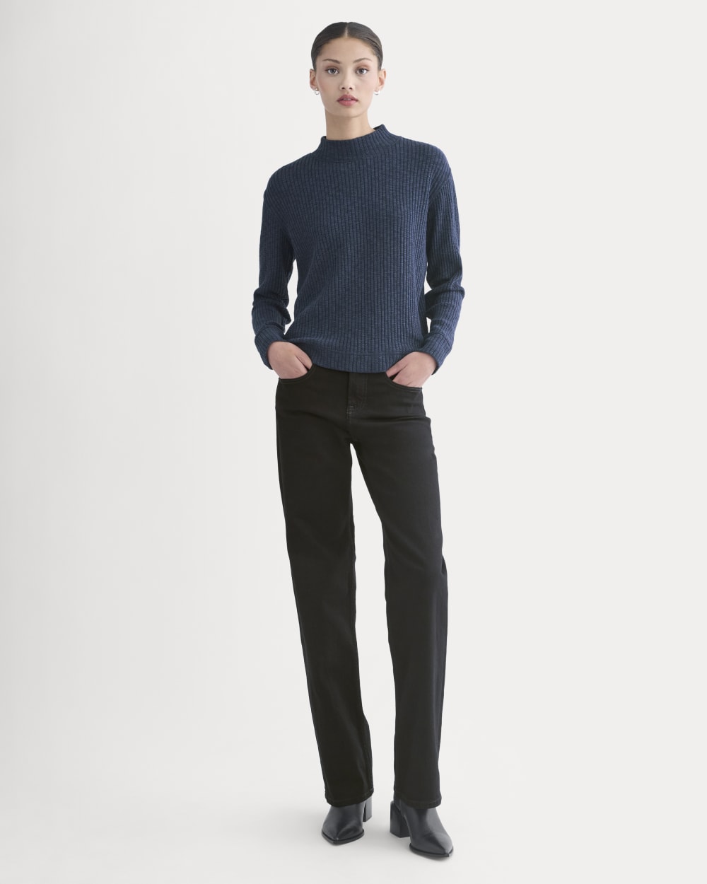 The Cozy Rib Funnel-Neck | Navy - Image 3
