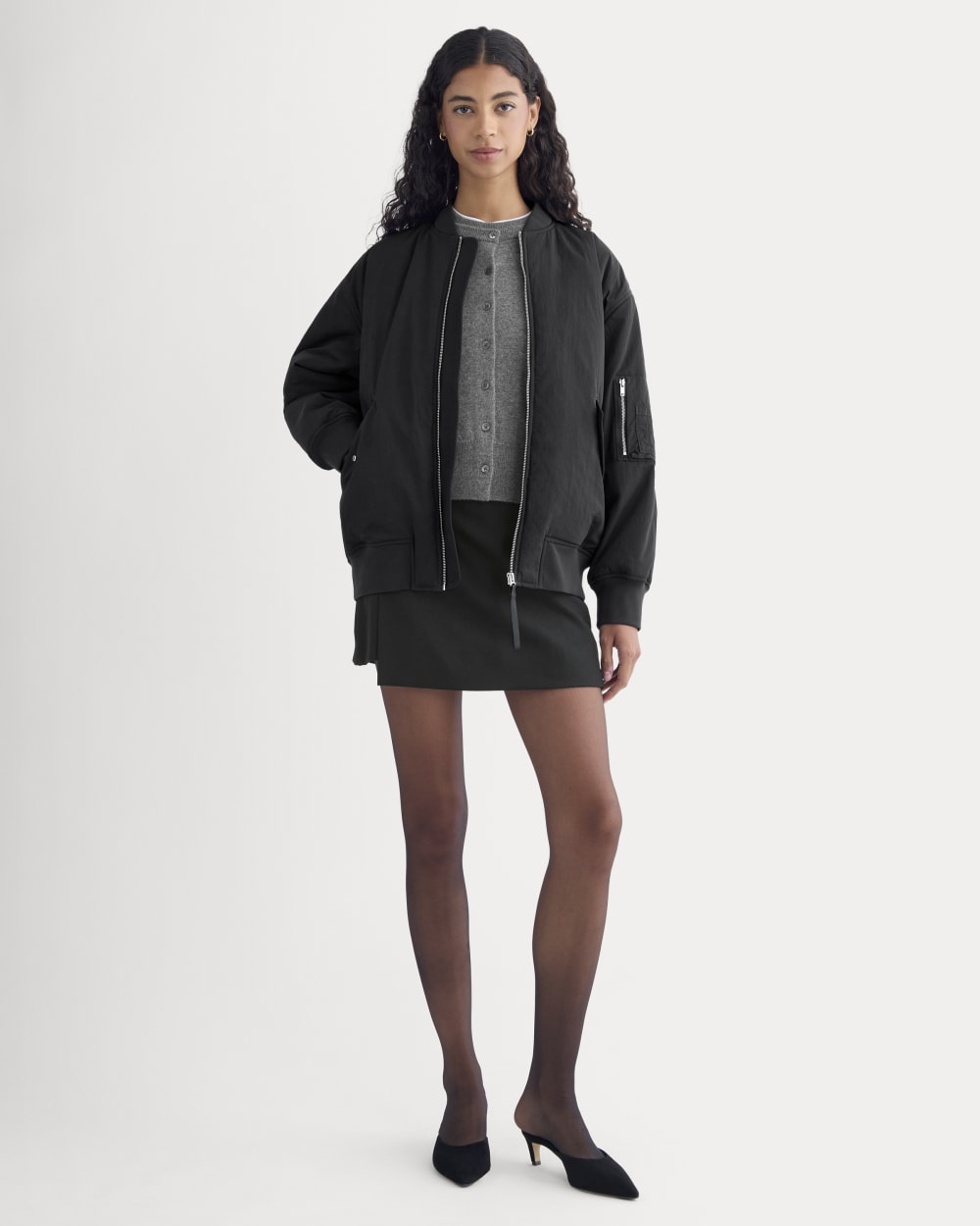 Renew Oversized Puffer Bomber | Black - Image 3