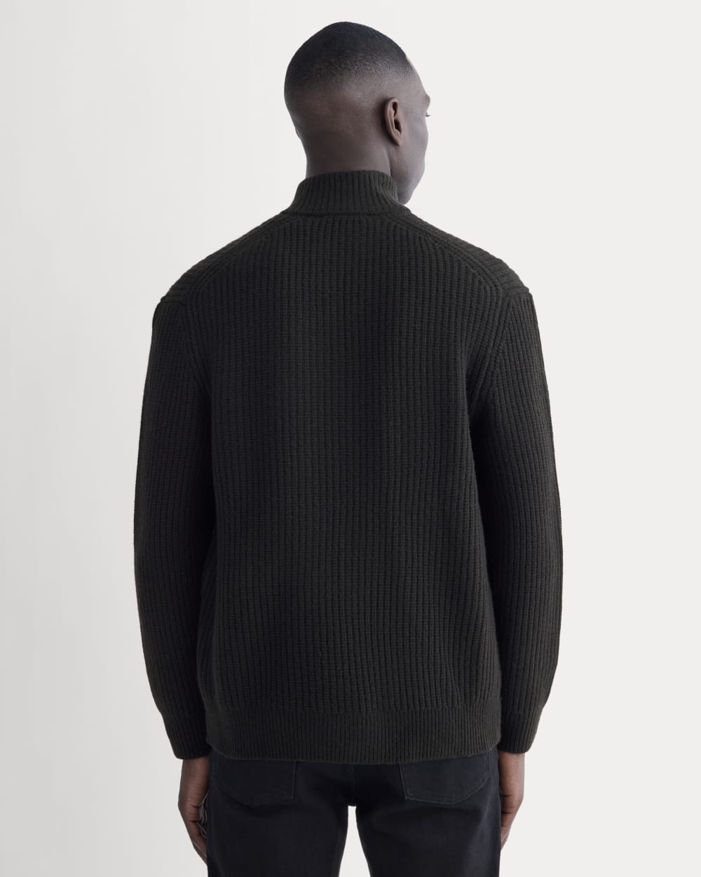 The Felted Merino Half-Zip Sweater | Black - Image 5
