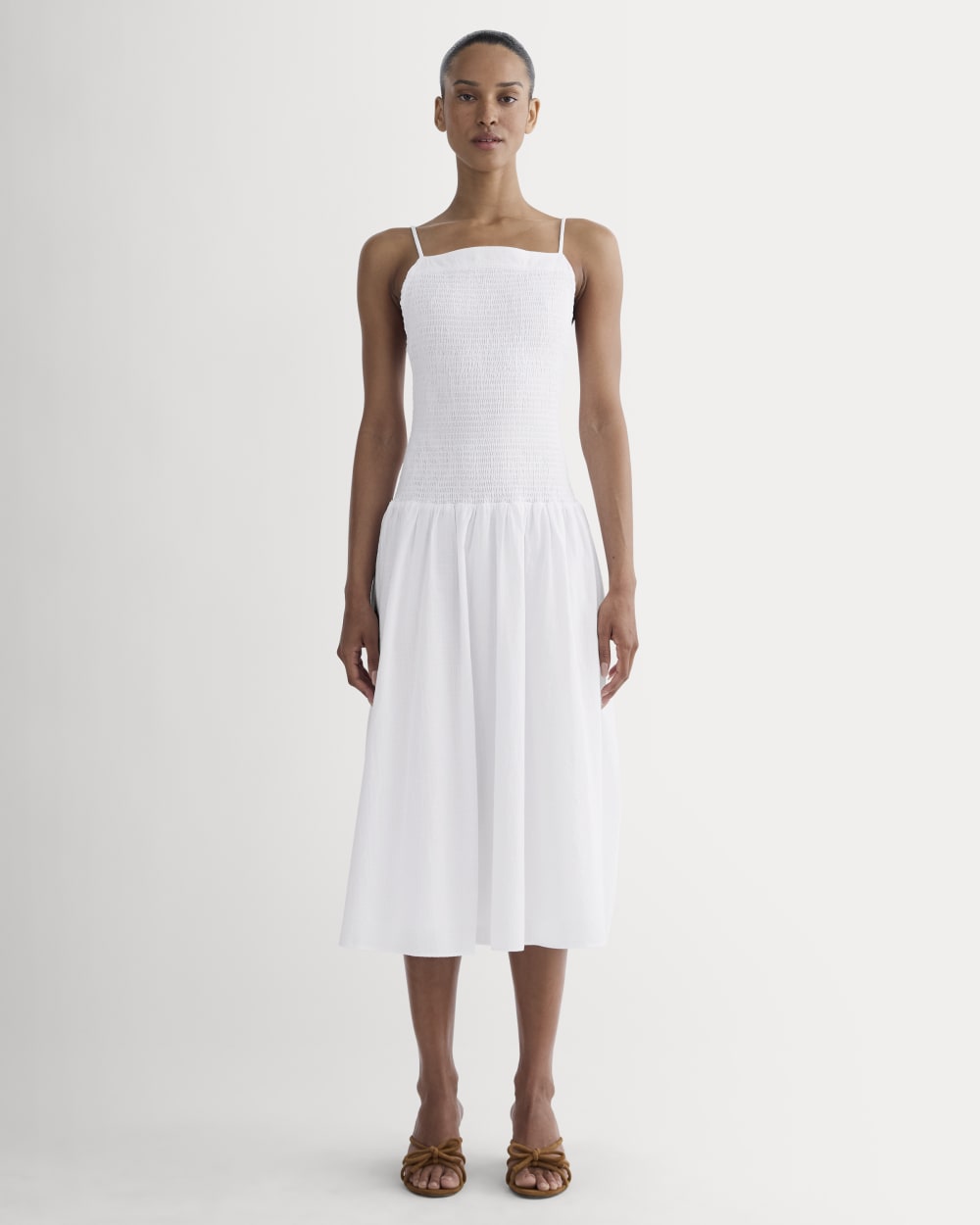 The Gauze Open-Back Dress | White