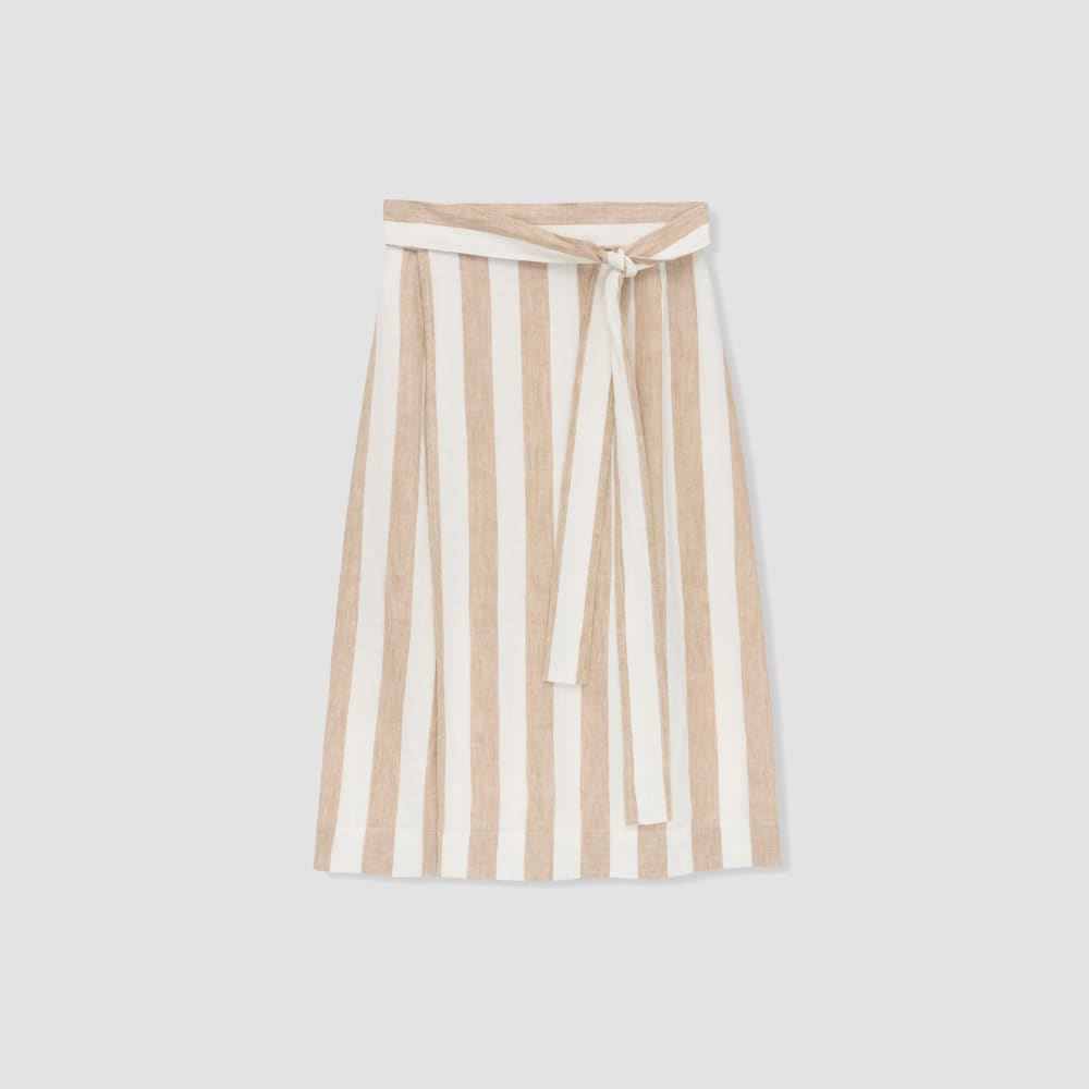 The Linen Wrap Skirt | Bone / Caramel - Image 2