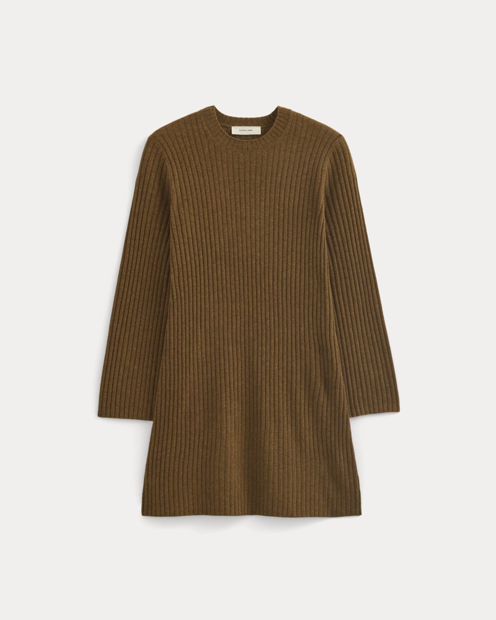 Cashmere Long-Sleeve Mini Dress | Heathered Toffee - Image 2