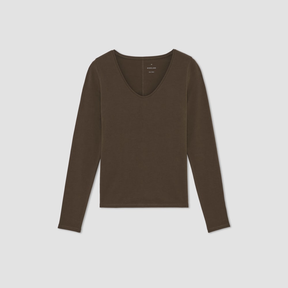 The Supima? Form Ballet Neck Tee | Cocoa - Image 2