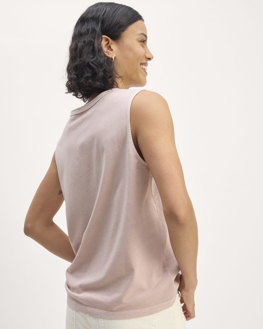 The Boyfriend Tank in Essential Cotton | Dusty Rose - Image 4