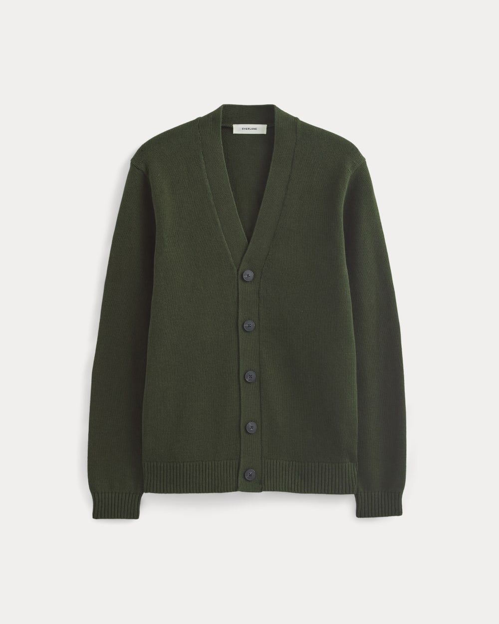 The Classic Cardigan in Everyday Cotton | Dark Green - Image 2