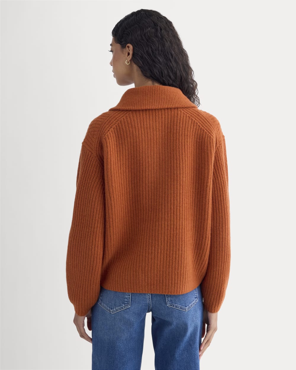 Half-Zip Sweater in Luxe Merino | Rust Heather - Image 5