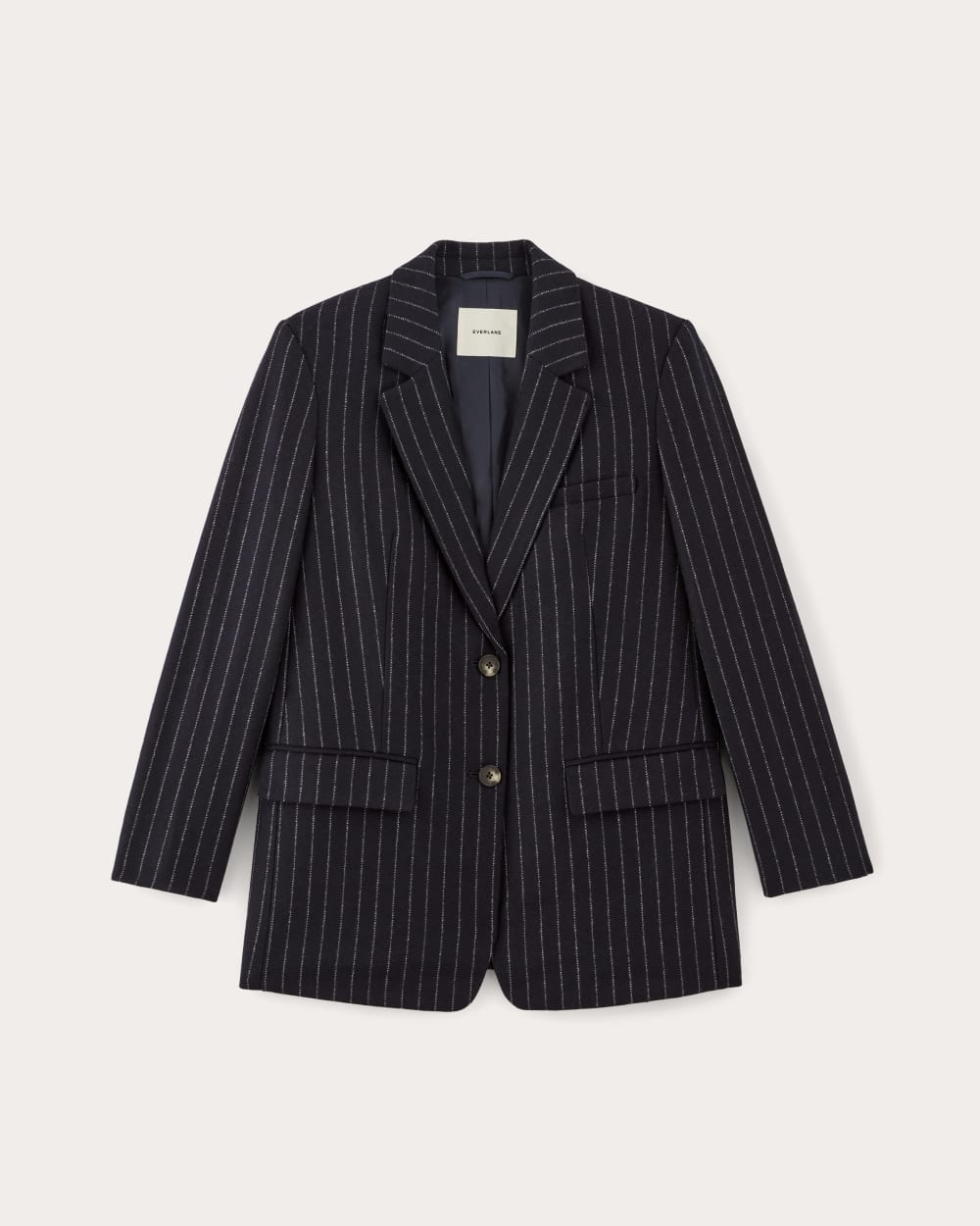 The Oversized Blazer in Wool | Navy / White - Image 2