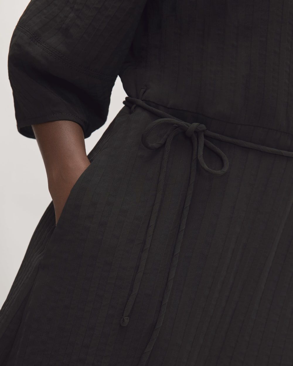 The City Stripe Wrap Dress | Black - Image 5