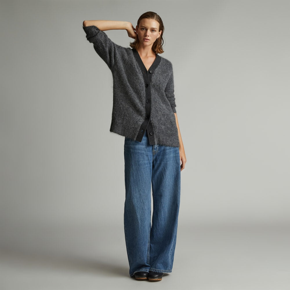 The SuperFuzz Alpaca Oversized Cardigan | Heathered Charcoal - Image 6