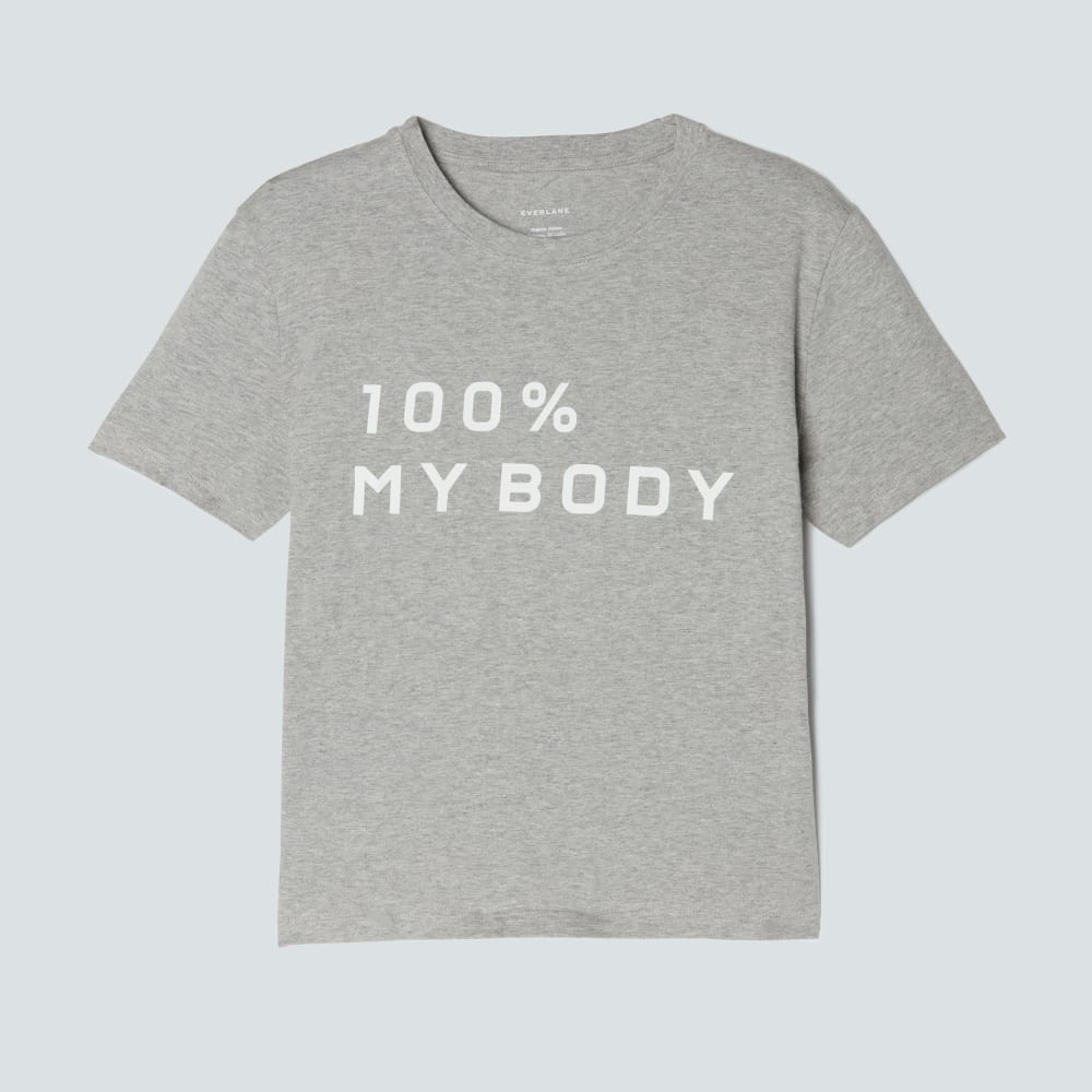 The 100% My Body Box-Cut Tee | Heathered Grey