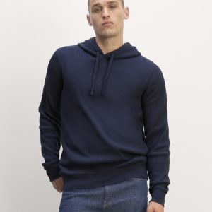 The Waffle-Knit Hoodie | Navy