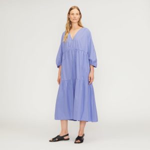 The Poplin Tiered Dress | Cornflower Blue