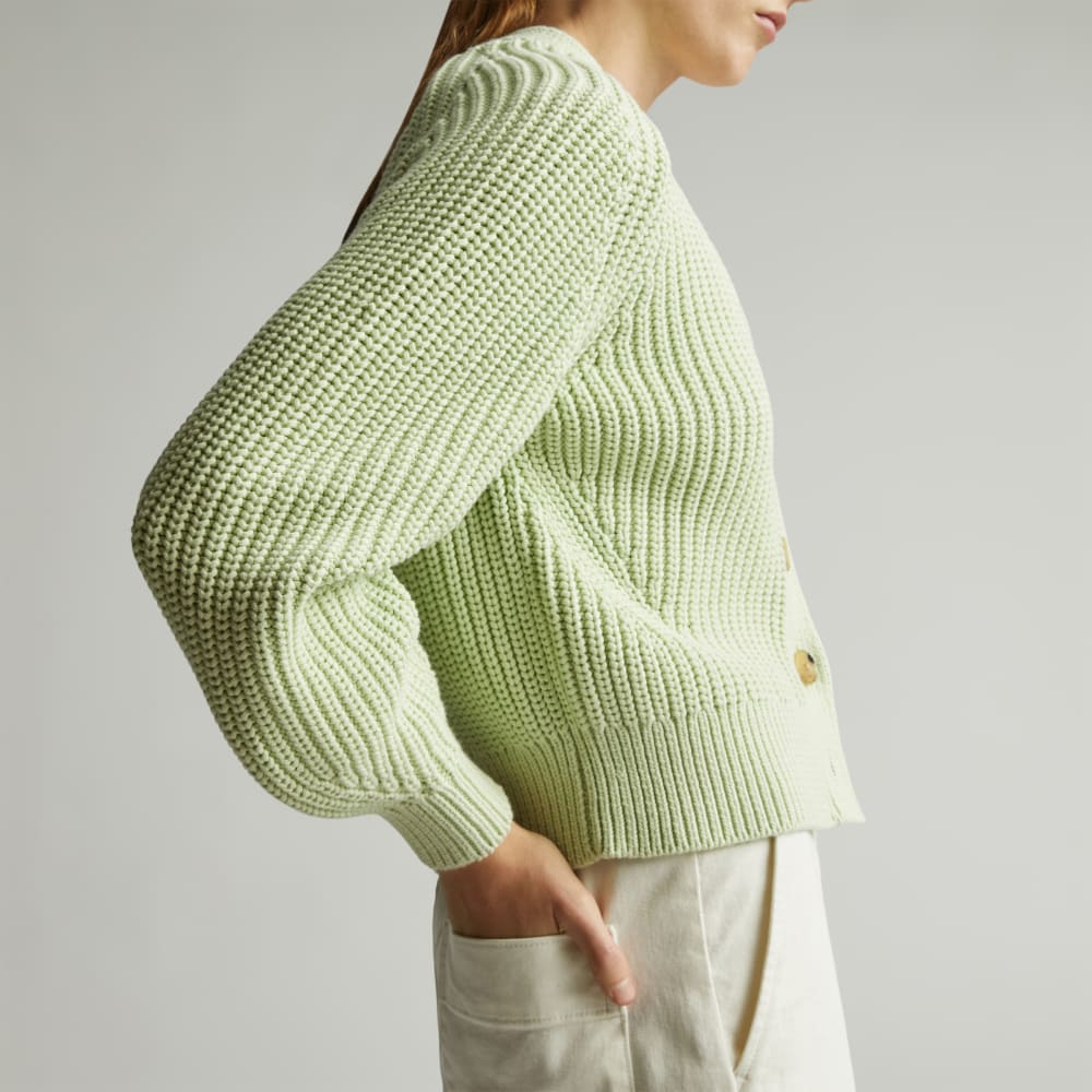 The Texture Cotton Cardigan | Seafoam Green - Image 5