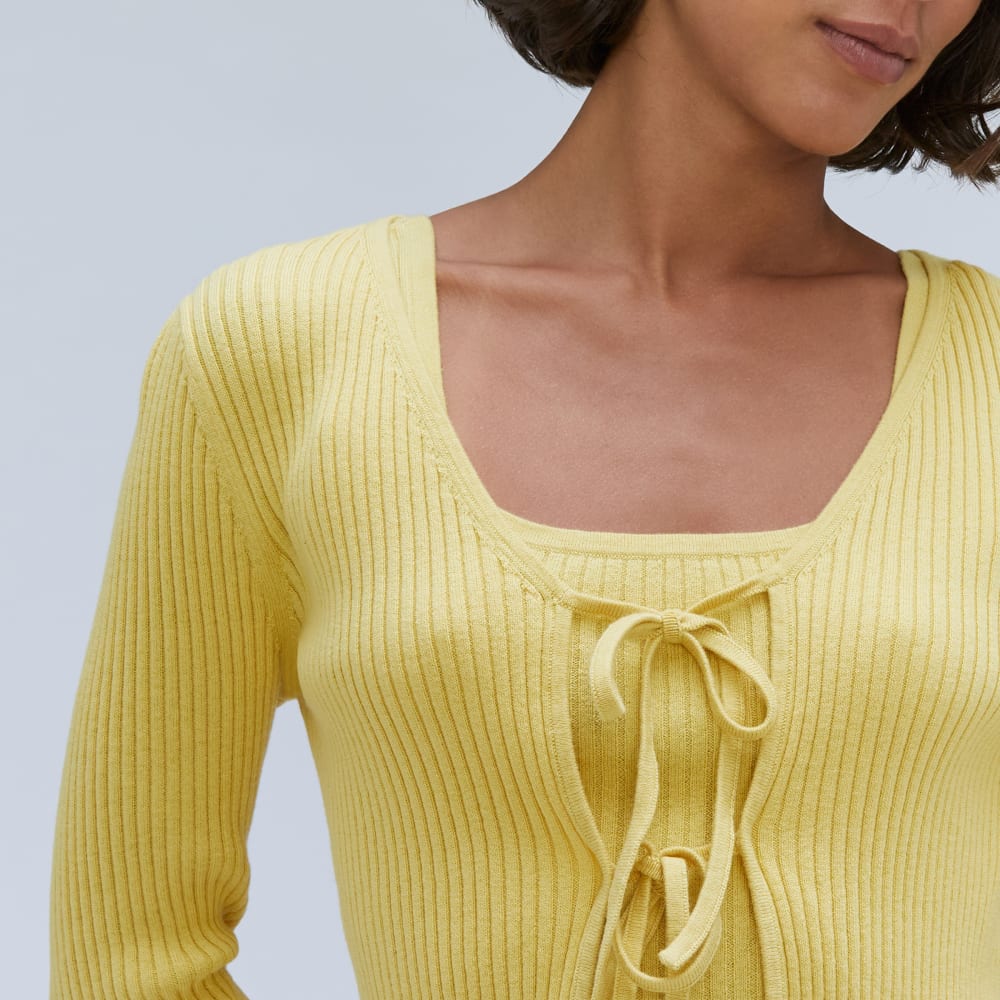 The Cotton-Merino Front-Tie Top | Dandelion - Image 4