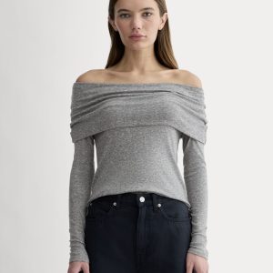 The Off-the-Shoulder Top in Butterluxe | Heather Charcoal