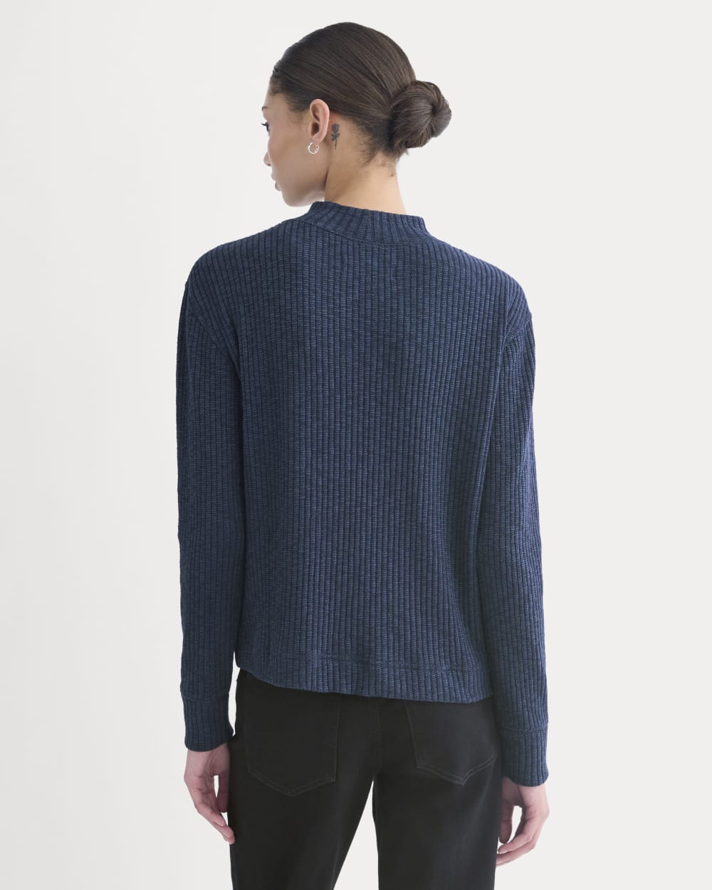 The Cozy Rib Funnel-Neck | Navy - Image 5