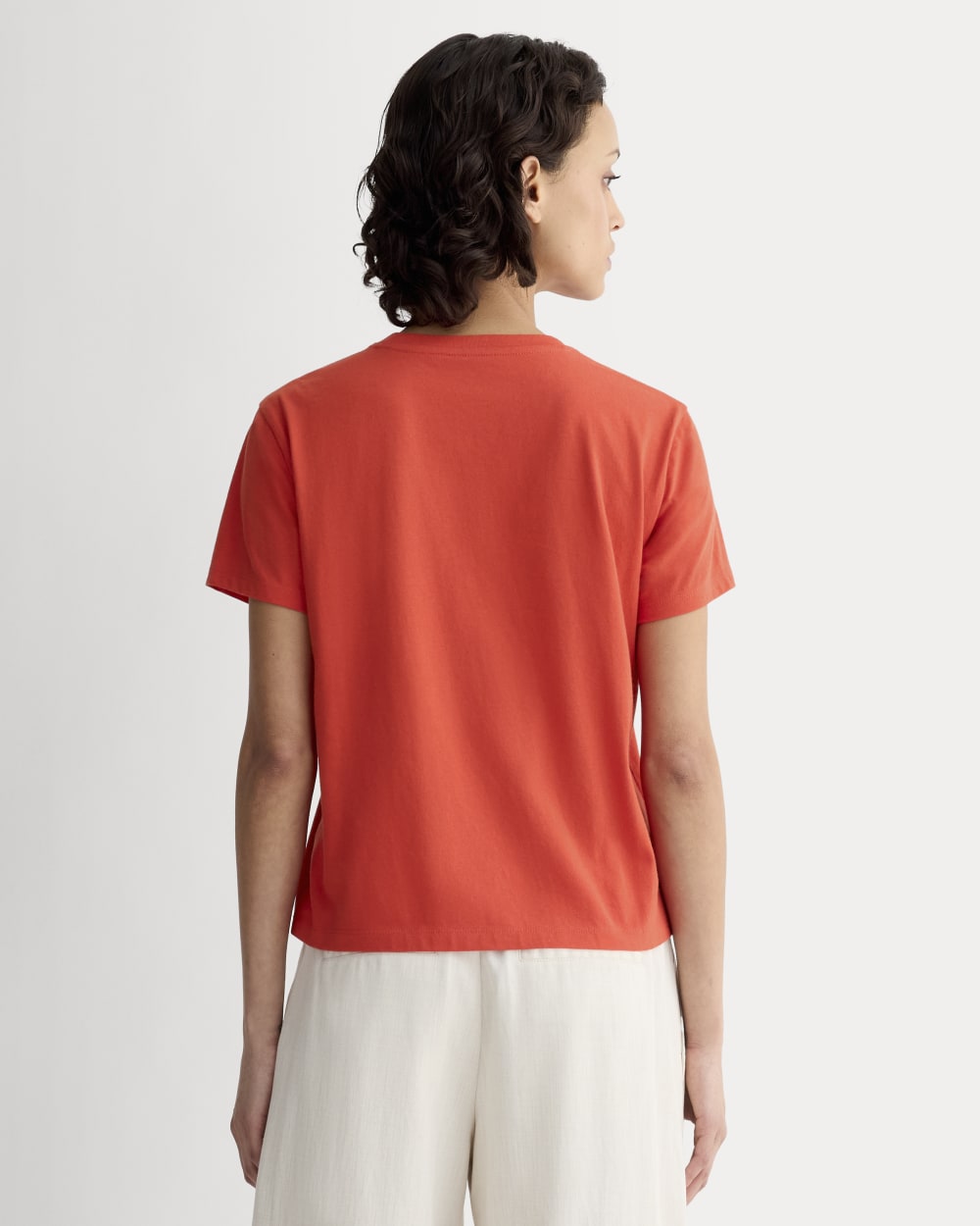 The Box-Cut Tee in Essential Cotton | Poppy Red | No Pocket - Image 4