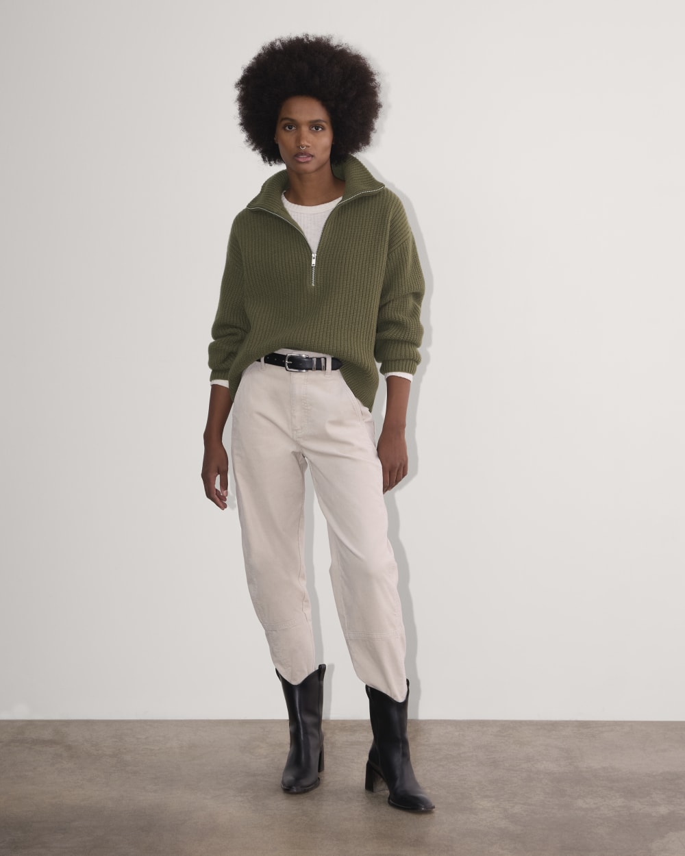 The Half-Zip Sweater in Luxe Merino | Kalamata - Image 3