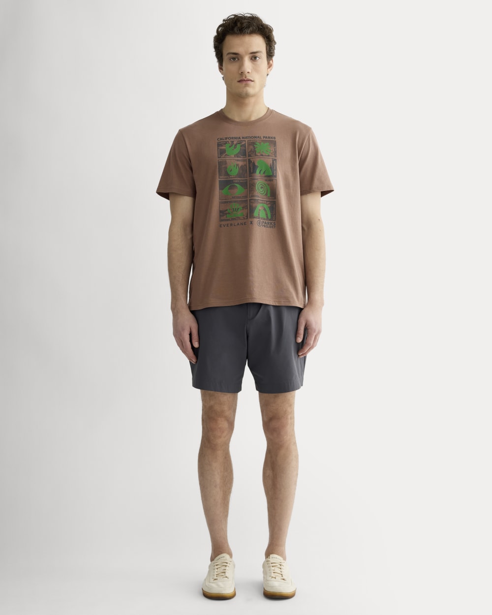 The Everlane x Parks Project Essential Organic Crew | Brown / Green / Forged Iron - Image 8