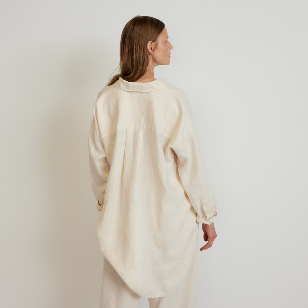 The Way-Long Linen Shirt | Canvas - Image 4