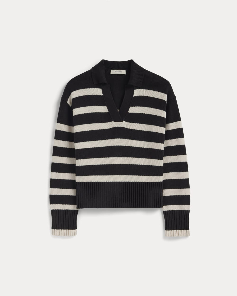 The Boxy Polo in Everyday Cotton | Black / Canvas - Image 2