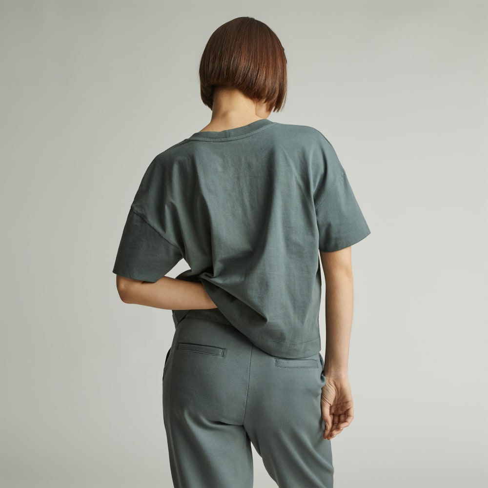 The Organic Cotton Slouchy V-Neck | Green Balsam - Image 3