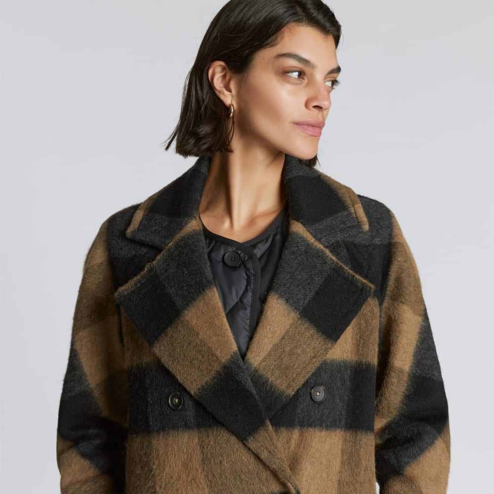 The Brushed Italian ReWool? Peacoat | Camel Buffalo Check - Image 7