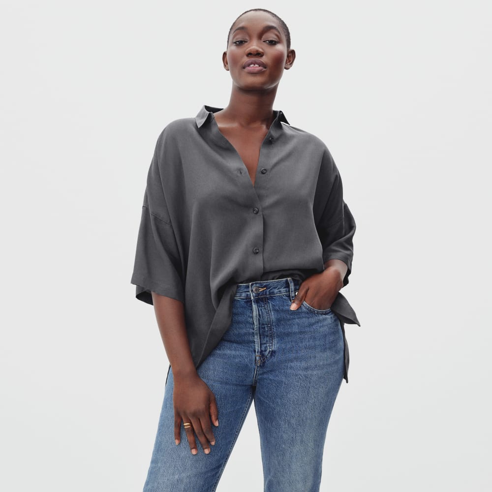 The Drapey Square Shirt | Slate Grey
