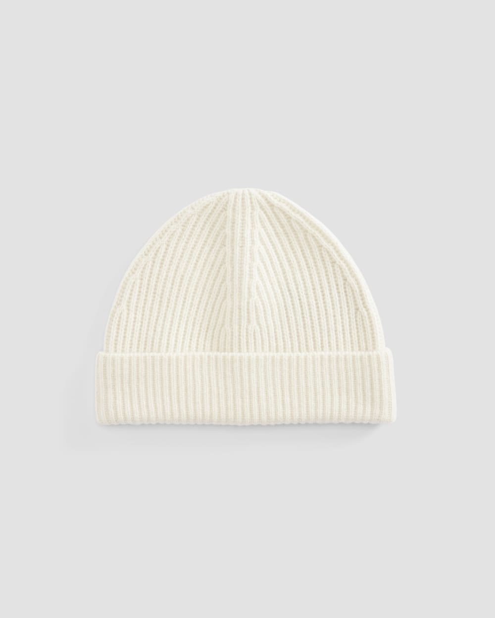 The Cashmere Fine Rib Beanie | Bone - Image 2