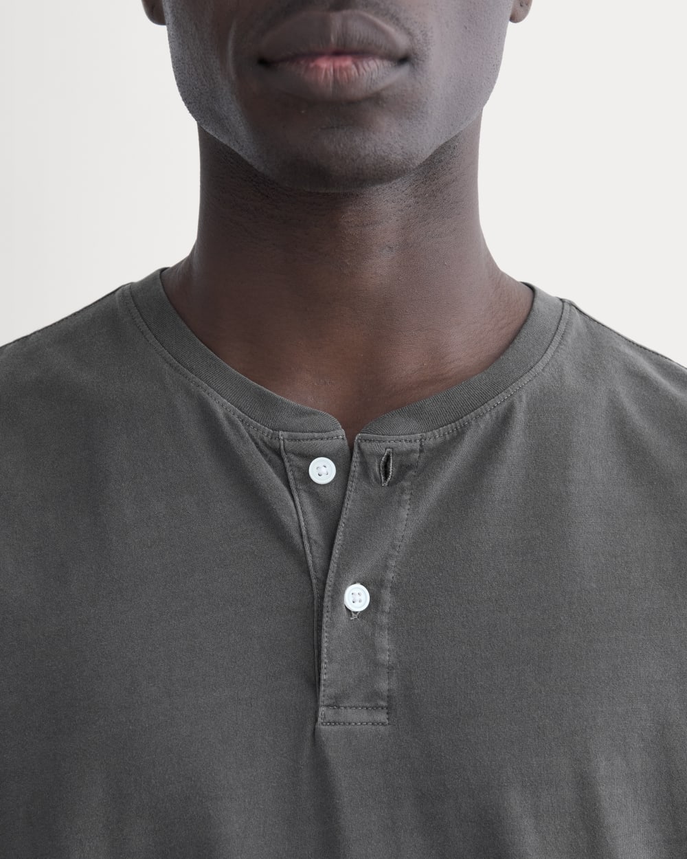 The Essential Organic Garment-Dyed Henley | Black - Image 4