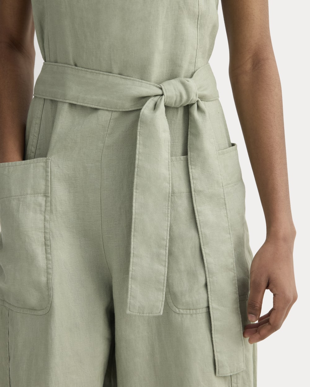 The Utility Coverall in Linen | Seagrass - Image 4