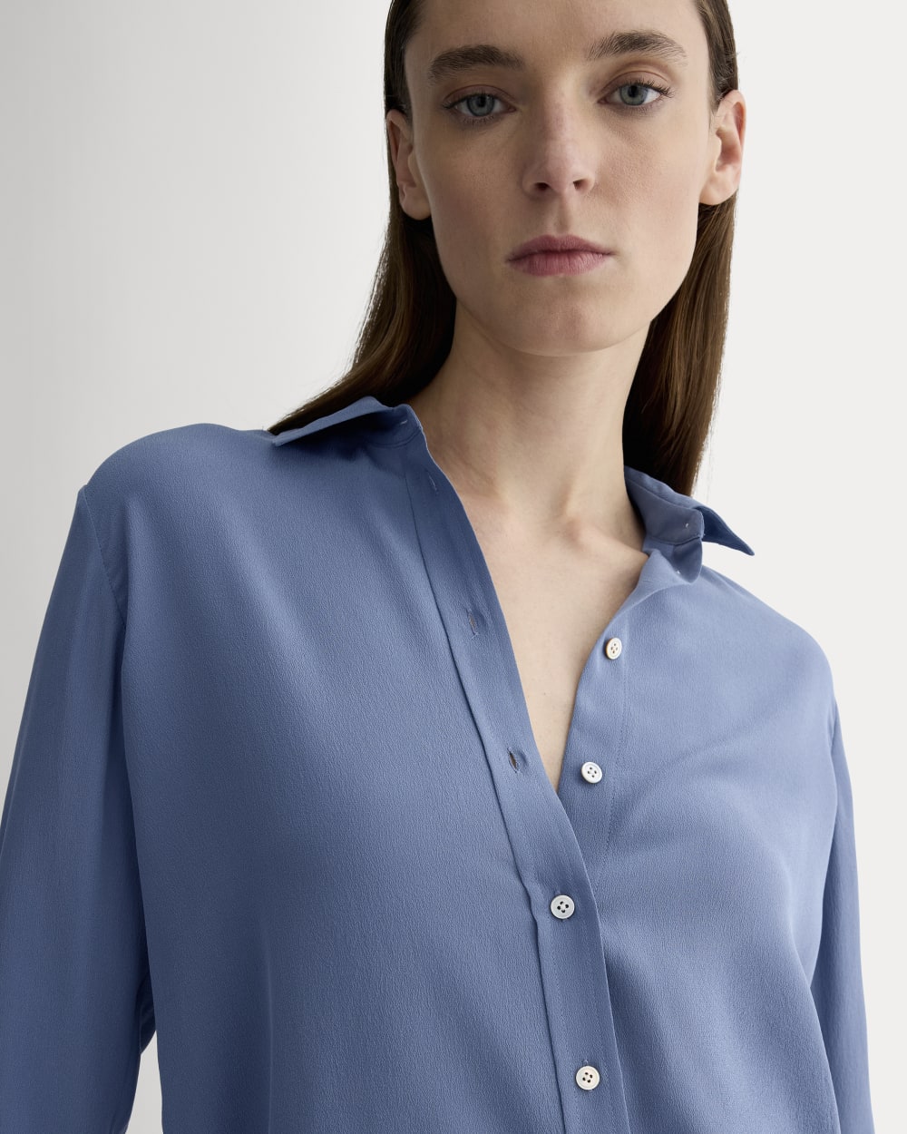 The Must-Have Shirt in Washable Silk | French Blue - Image 4