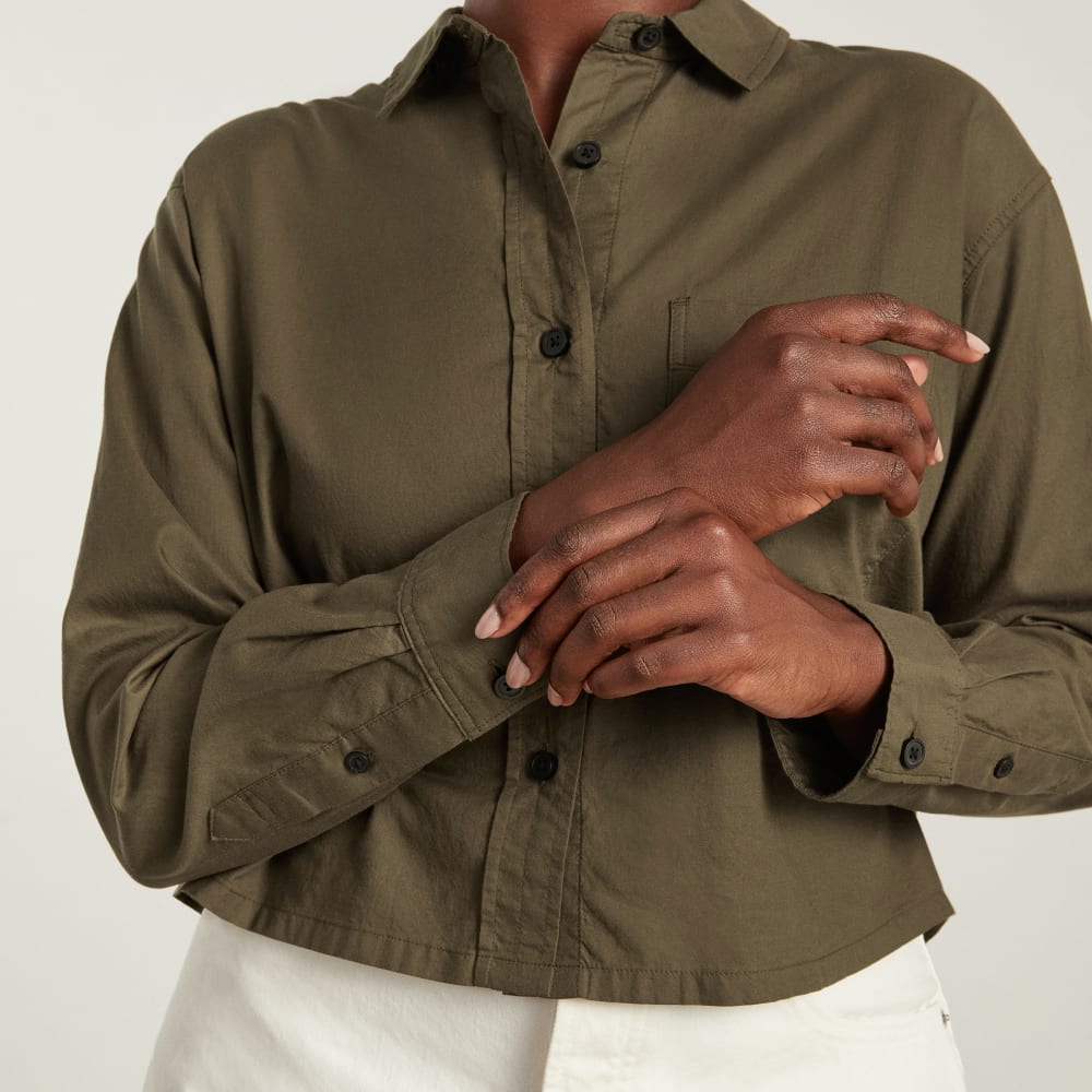 The Way-Short Shirt in Silky Cotton | Beech - Image 4