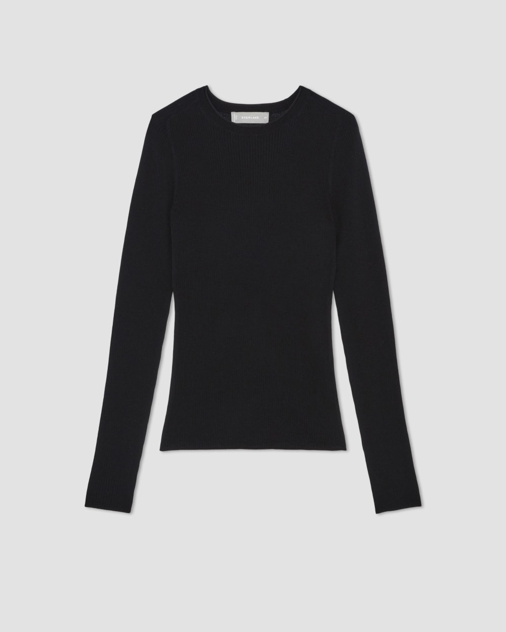 The Long-Sleeve Sweater Tee in Ultrasoft Merino | Black - Image 2