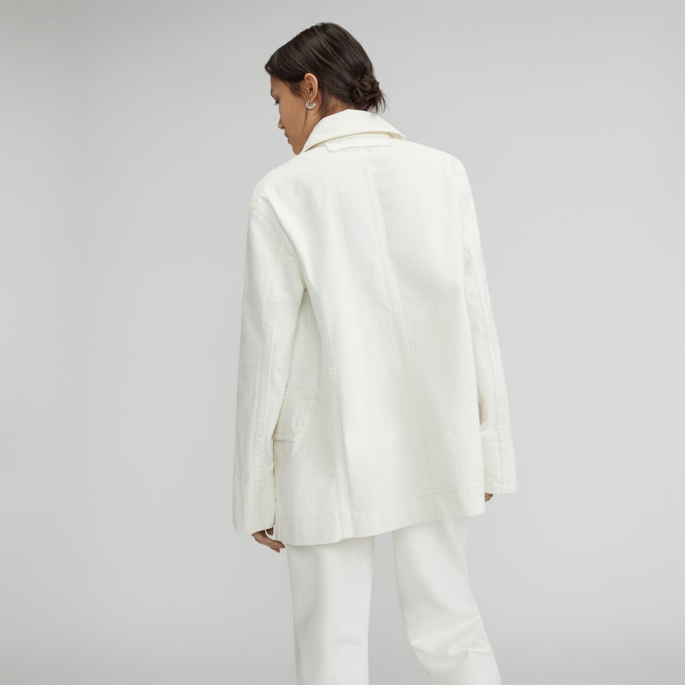 The Organic Cotton Herringbone Jacket | Bone - Image 3