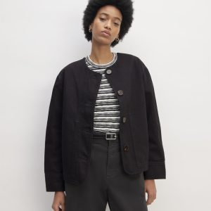 The Denim Barrel Jacket | Black